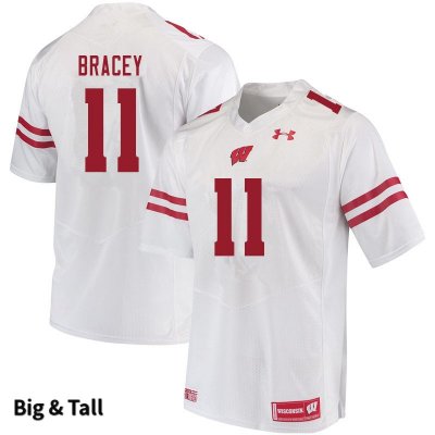 Men's Wisconsin Badgers NCAA #11 Stephan Bracey White Authentic Under Armour Big & Tall Stitched College Football Jersey NG31I74OA